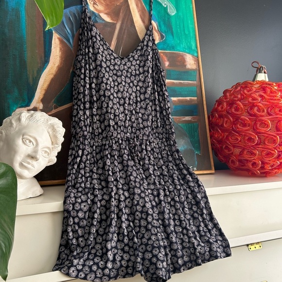 H&M Blue and White V Neck Romper with Side Pockets S - Picture 13 of 15